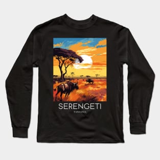 A Pop Art Travel Print of the Serengeti National Park - Tanzania Long Sleeve T-Shirt